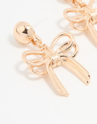 Gold Large Bow Drop Earrings - link has visual effect only