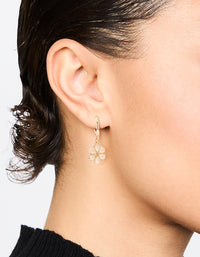 Gold Floral Hoop Earrings - link has visual effect only