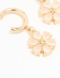 Gold Floral Hoop Earrings - link has visual effect only