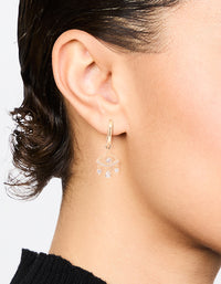 Gold Cubic Zirconia Eye Hoop Earrings - link has visual effect only