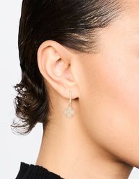 Gold Cubic Zirconia Flower Hoop Earrings - link has visual effect only