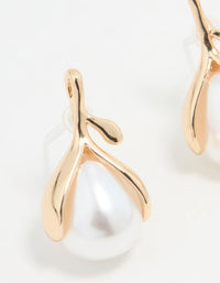 Gold Pearl Stud Earrings - link has visual effect only