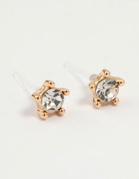 Gold Pearl & Diamante Stud Earrings 4-Pack - link has visual effect only