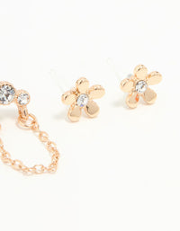Gold Flower & Butterfly Earrings 3-Pack - link has visual effect only