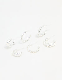 Silver Mixed Hoop Earrings 3-Pack - link has visual effect only