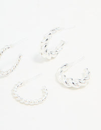 Silver Mixed Hoop Earrings 3-Pack - link has visual effect only