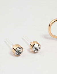 Gold Diamante Hoop Earrings 3-Pack - link has visual effect only