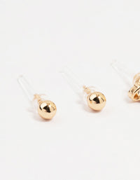 Gold Diamante Moon Celestial Stud Earrings 4-Pack - link has visual effect only