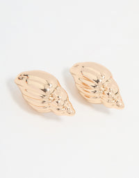 Gold Shell Stud Earrings - link has visual effect only