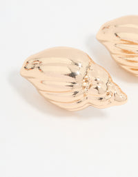 Gold Shell Stud Earrings - link has visual effect only
