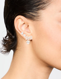 Silver Bow & Heart Stud Earrings 3-Pack - link has visual effect only