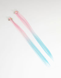 Kids Pink & Blue Hair Bunny Shaker Hair Clips - link has visual effect only