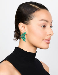 Rose Gold Green Stone Stud Earrings - link has visual effect only