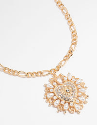 Gold Pearl Heart Pendant Necklace - link has visual effect only