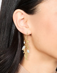 Gold Shell Fish Charm Drop Earrings - link has visual effect only