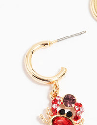 Gold Diamante Mini Crab Drop Earrings - link has visual effect only