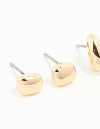 Gold Mini Stud & Hoop Earrings 3-Pack - link has visual effect only