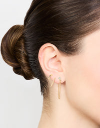 Gold Diamante Chain & Hoop Earrings 3-Pack - link has visual effect only