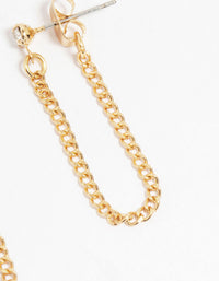 Gold Diamante Chain & Hoop Earrings 3-Pack - link has visual effect only