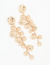 Gold Molten Circle Drop Earrings - link has visual effect only