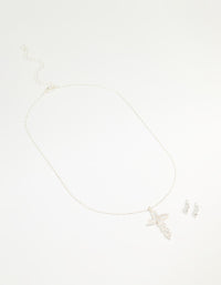 Silver Cubic Zirconia Classic Cross Necklace - link has visual effect only