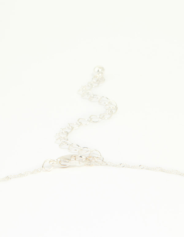 Silver Cubic Zirconia Classic Cross Necklace
