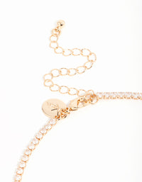 Gold Cubic Zirconia Pear Drop Y-Necklace & Earrings Set - link has visual effect only