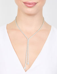 Silver Cubic Zirconia Split Y-Necklace - link has visual effect only