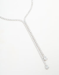 Silver Cubic Zirconia Split Y-Necklace - link has visual effect only