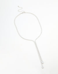 Silver Cubic Zirconia Split Y-Necklace - link has visual effect only