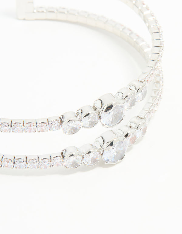 Silver Cubic Zirconia Wrist Cuff