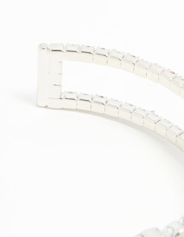 Silver Cubic Zirconia Wrist Cuff