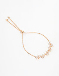 Gold Cubic Zirconia Floral Stretch Bracelet - link has visual effect only