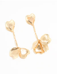 Gold Floral Petal Drop Earrings - link has visual effect only