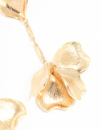 Gold Floral Petal Drop Earrings - link has visual effect only