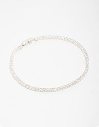 Silver Cubic Zirconia Mini Tennis Bracelet - link has visual effect only
