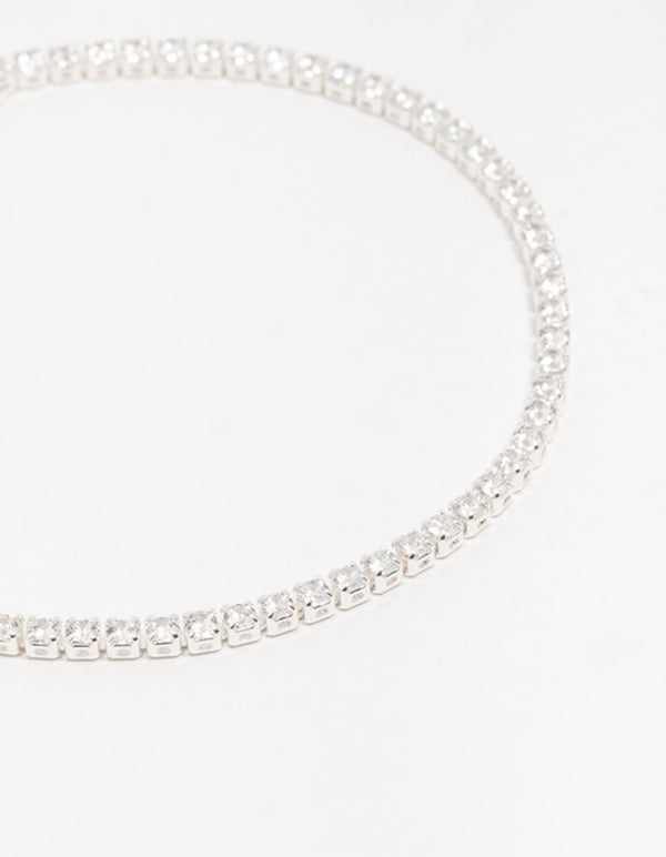 Silver Cubic Zirconia Mini Tennis Bracelet