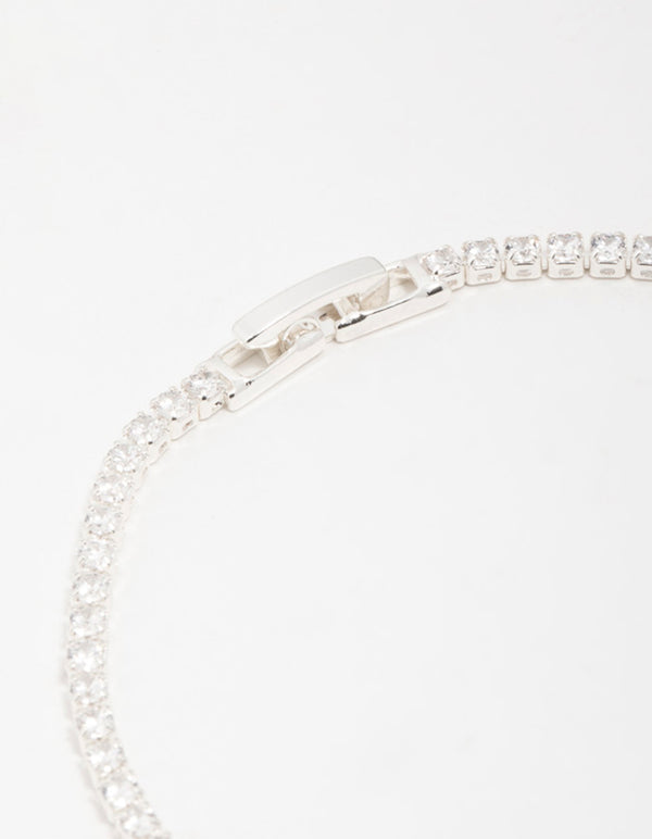 Silver Cubic Zirconia Mini Tennis Bracelet
