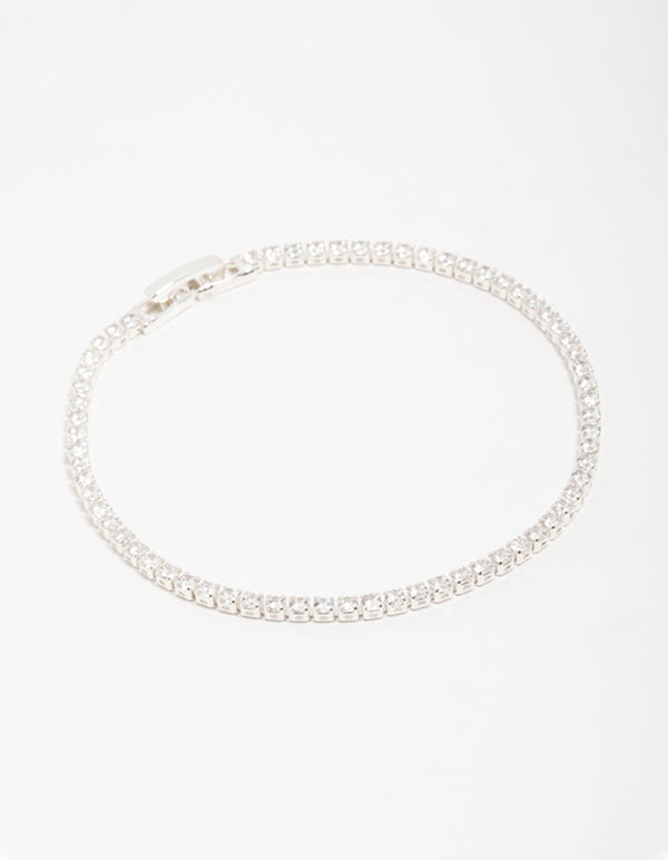 Silver Cubic Zirconia Mini Tennis Bracelet