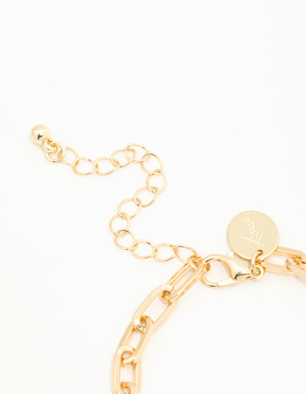 Gold Paperclip Bracelets 2-Pack