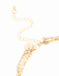 Gold Diamante Pendant Layered Necklace - link has visual effect only