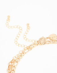Gold Diamante T-Bar Layered Necklace - link has visual effect only