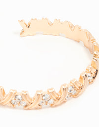 Gold Diamante Crisscross Wrist Cuff - link has visual effect only