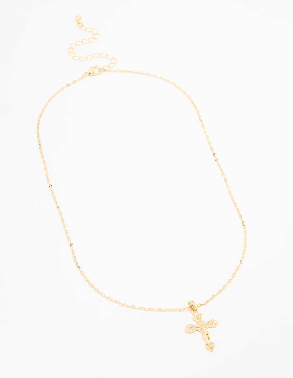 Gold Plated Vintage Cross Pendant Necklace