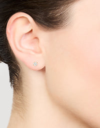 Kids Gold Plated Surgical Steel Cubic Zirconia Flat Back Earrings - link has visual effect only