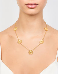 Waterproof Gold Plated Stainless Steel Flower Pendant Necklace - link has visual effect only