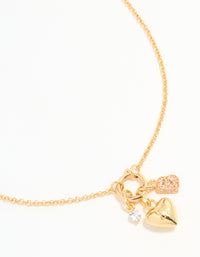 Gold Plated Bubble B & Heart Necklace - link has visual effect only