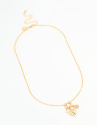 Gold Plated Bubble B & Heart Necklace - link has visual effect only