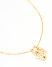 Gold Plated Bubble J & Heart Charm Necklace - link has visual effect only