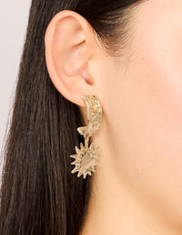 Gold Molten Sun Hoop Earrings - link has visual effect only